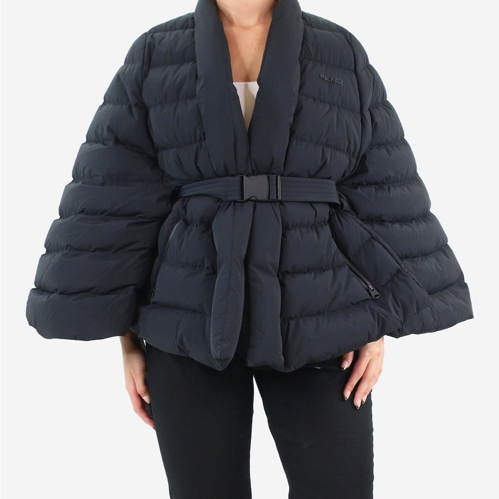 Mackage black julieta down puffer cape